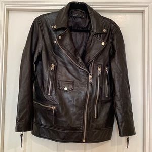 Zara Fauxvegan Leather Biker Jacket  Size S
